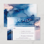 *~* エレガント モダン ウォーターカラー 結婚式 出席御礼 出欠カード (正面/裏面)