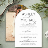 エレガント モダン エロープメント スクリプト フォト レセプション 招待状