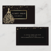 エレガント モダン グラマラス フェイクゴールドドレス 星 名刺 (正面/裏面)