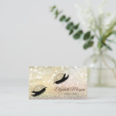 エレガント モダン グリッター フェイク ラッシュ ボケ 名刺 (スタンド正面)