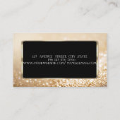 エレガント モダン グリッター ボケ ブラック フレーム 名刺 (裏面)