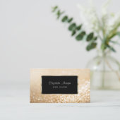 エレガント モダン グリッター ボケ ブラック フレーム 名刺 (スタンド正面)