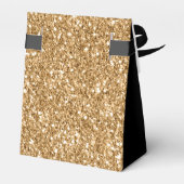 エレガント モダン ゴールド グリッター モノグラム 名前 スクリプト フェイバーボックス (裏面サイド)