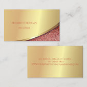 エレガント モダン ゴールド ストライプ , レッド マーブル 名刺 (正面/裏面)