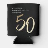 エレガント モダン ゴールド タイプ 50歳の誕生日パーティー 缶クーラー (正面)