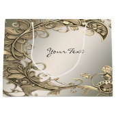 エレガント モダン ゴールド デコレーション ギフト バッグ ラージペーパーバッグ (正面)