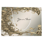 エレガント モダン ゴールド デコレーション ギフト バッグ ラージペーパーバッグ (裏面)