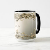 エレガント モダン ゴールド デコレーション マグ (正面右)