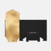エレガント モダン ゴールド フォイル モノグラム 名前 スクリプト フェイバーボックス (折り畳みなし)