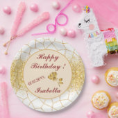 エレガント モダン ゴールド ホワイト ステンドグラス コレクション ペーパープレート (パーティー)