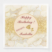 エレガント モダン ゴールド ホワイト フローラル ライン コレクション (正面)