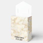 エレガント モダン ゴールド ホワイト フローラル ライン コレクション フェイバーボックス (オープン)