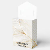 エレガント モダン ゴールド ホワイト リーフ ライン コレクション フェイバーボックス (オープン)