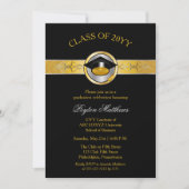 エレガント モダン ゴールド 大学 卒業 招待状 (正面)