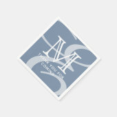 エレガント モダン シック ダブル モノグラム サンクスユー スタンダードカクテルナプキン (角)