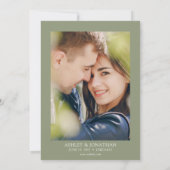 エレガント モダン シンプル エレメント ウェディング フォト 招待状 (裏面)