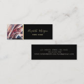 エレガント モダン シンプル,ゴールド ストライプ,ブラック,アブストラクト スキニー名刺 (正面/裏面)