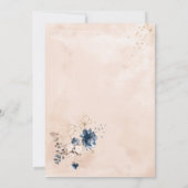 エレガント モダン ジオメトリック ラウンド ゴールド フレーム フラワー 招待状 (裏面)