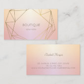 エレガント モダン ジオメトリック 光沢 名刺 (正面/裏面)