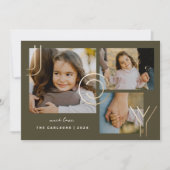 エレガント モダン ジョイ コラージュ フォト ホリデー カード (正面)