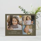 エレガント モダン ジョイ コラージュ フォト ホリデー カード (スタンド正面)