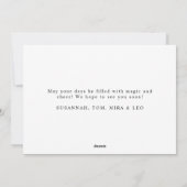 エレガント モダン スクリプト ゴールド スノーフレーク シンプル シーズンカード (裏面)