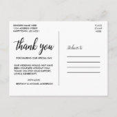 エレガント モダン スクリプト フォーエバー サンクフル ウェディング ポストカード (裏面)