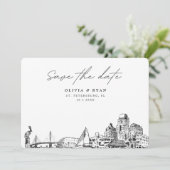 エレガント モダン セントピーターズバーグ Save the Date 招待状 (スタンド正面)