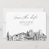 エレガント モダン ソルトレイクシティ 貯金日 招待状 (正面)