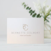 エレガント モダン ツーイニシャル モノグラム プロフェッショナル2 サンキューカード (スタンド正面)