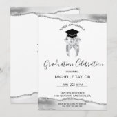 エレガント モダン デンタル 歯科医 卒業パーティー 招待状 (正面/裏面)