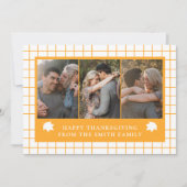 エレガント モダン ハッピー サンクスギビング オータム 3 フォト シーズンカード (正面)