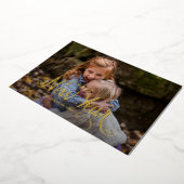 エレガント モダン ハッピー ニューイヤー 3 フォト スクリプト 箔シーズンカード (回転した状態)