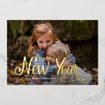 エレガント モダン ハッピー ニューイヤー 3 フォト スクリプト Fo