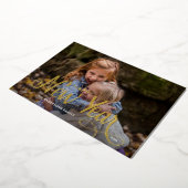 エレガント モダン ハッピー ニューイヤー 3 フォト スクリプト Fo 箔シーズンカード (回転した状態)