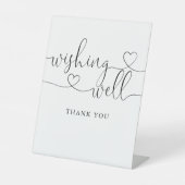 エレガント モダン ハートスクリプト ウィッシング ウェル 台座サイン (正面)