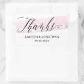 エレガント,モダン,バラ赤面とブラック結婚ズ 長方形シール (バッグ)