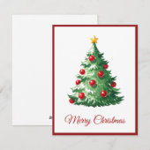 エレガント モダン フォトプリントではない クリスマスツリー シーズンカード (正面/裏面)