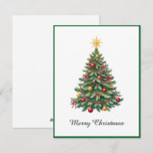 エレガント モダン フォトプリントではない クリスマスツリー シーズンカード (正面/裏面)