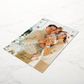 エレガント モダン フォト メリークリスマス 箔シーズンカード (回転した状態)