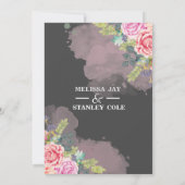 エレガント モダン フローラル グリーナリー 水彩 結婚式 招待状 (裏面)