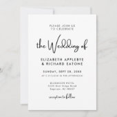 エレガント＆モダン ブラック＆ホワイト ウェディング 招待状 (正面)