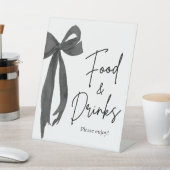 エレガント モダン ブラック ボウ フード & ドリンクス サイン (インサイチュ)