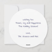 エレガント モダン ブルー ピース ゴールド スター シーズンカード (裏面)