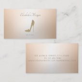 エレガント モダン プロフェッショナル ゴールド グリッター ハイ ヒール 名刺 (正面/裏面)