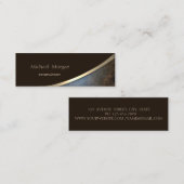 エレガント モダン プロフェッショナル, ゴールド, レザー調 スキニー名刺 (正面/裏面)