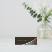 エレガント モダン プロフェッショナル, ゴールド, レザー調 スキニー名刺 (スタンド正面)