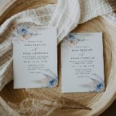 エレガント モダン ボヘミア ウォーターカラー フラワー ウェディング 招待状