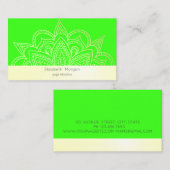 エレガント モダン マンダラ ネオン グリーン 名刺 (正面/裏面)