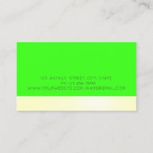 エレガント モダン マンダラ ネオン グリーン 名刺 (裏面)